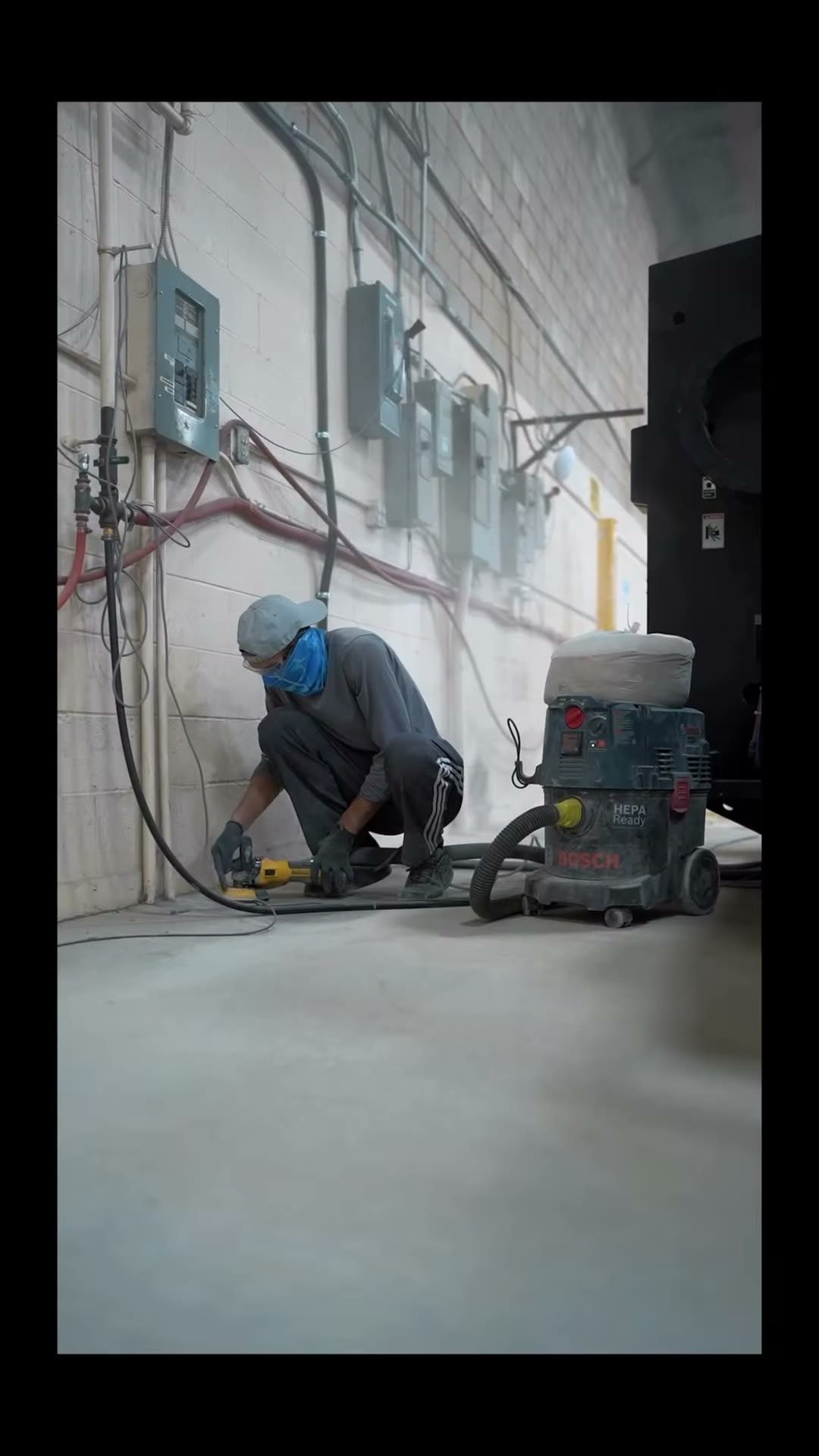 Commercial warehouse floor transformation on camera