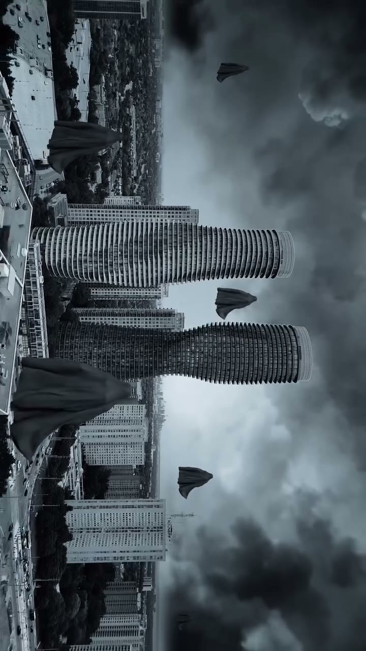 Moody cinematic drone frame from the Dominate song video