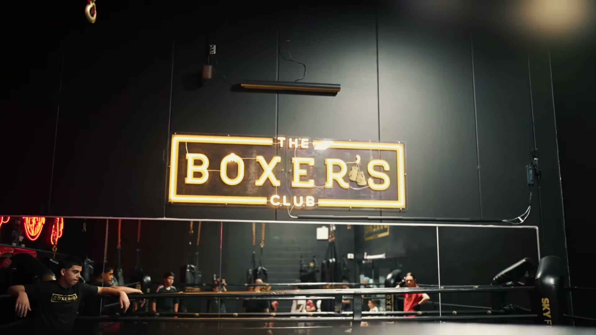 Boxing gym training session filmed in high energy