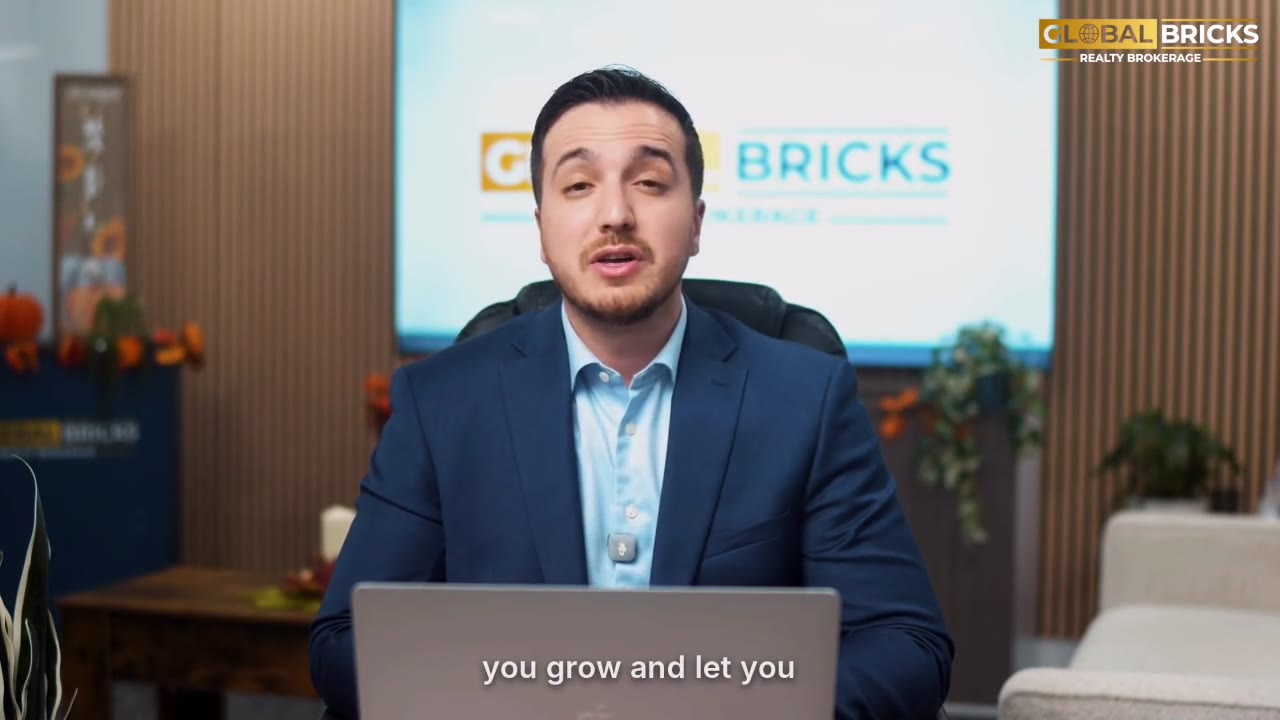 Real estate broker speaking on camera in a Mad Media interview film